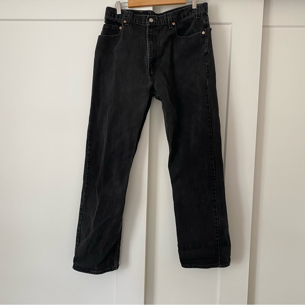 Vintage 505 straight leg regular fit Levi, black wash, W36 L32